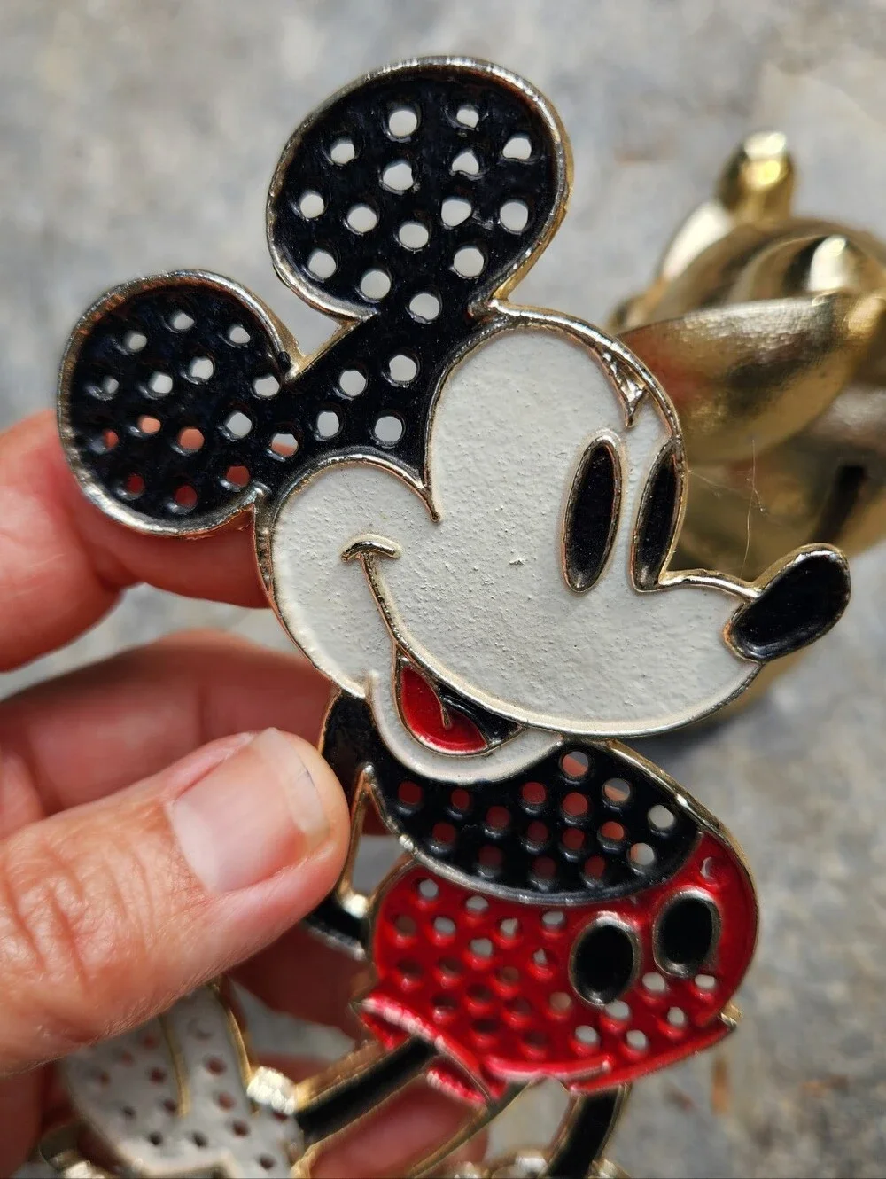 Mickey Earring Tree And Minnie Bank. Both Are Metal 1980's Era Collectibles.